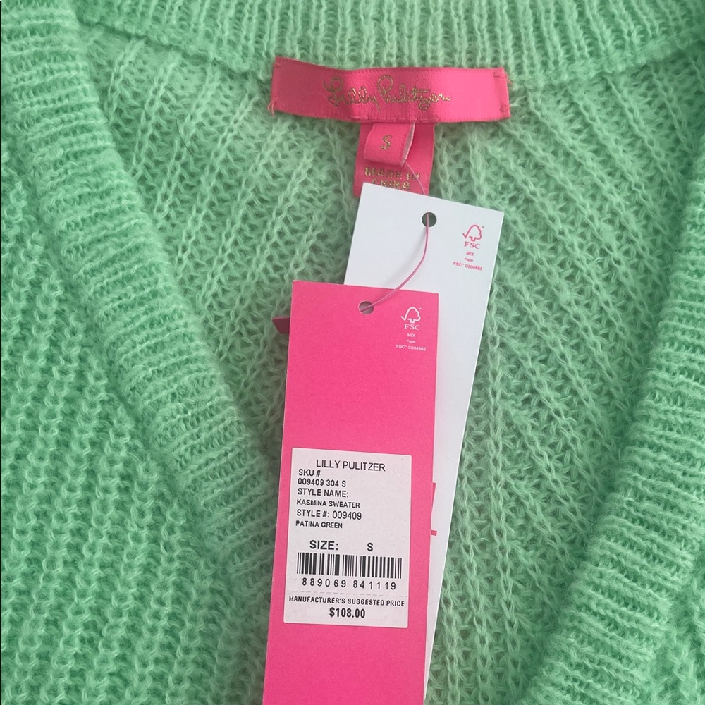 Lilly Pulitzer Light Green V-Neck Sweater - Picture 2 of 6